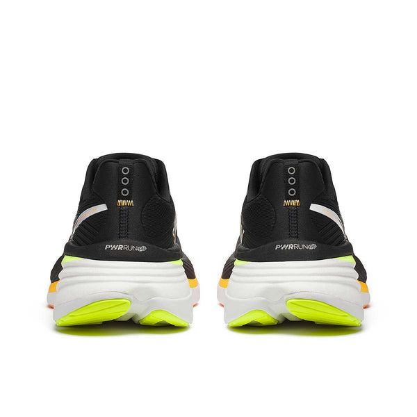 saucony mens hurricane 24 running shoe in black/vo2 pair view
