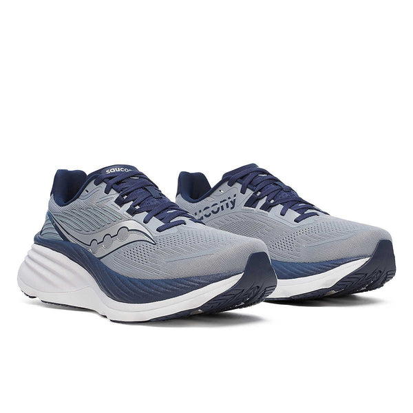 saucony mens hurricane 24 running shoe in flint/navy pair view