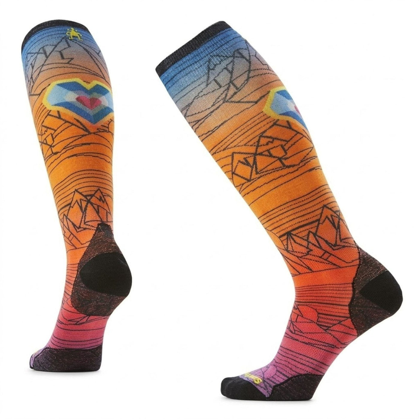 Smartwool Ski Zero Cushion OTC Socks Geo Peaks Print