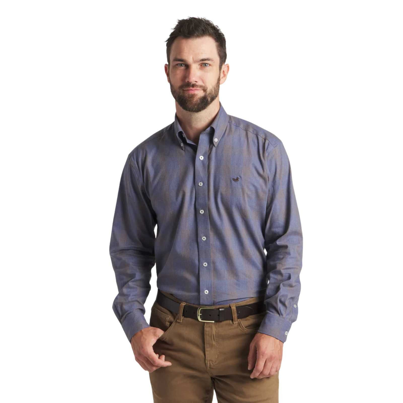 Southern Marsh Tisbury Windowpane Performance Dress Shirt – Men's
