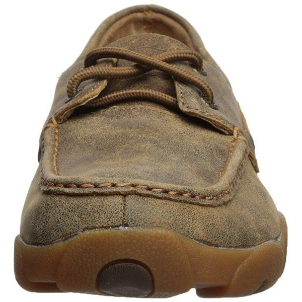 Twisted X Men's Leather Lace-up Rubber Sole Moc Toe Driving Moccasins - Bomber