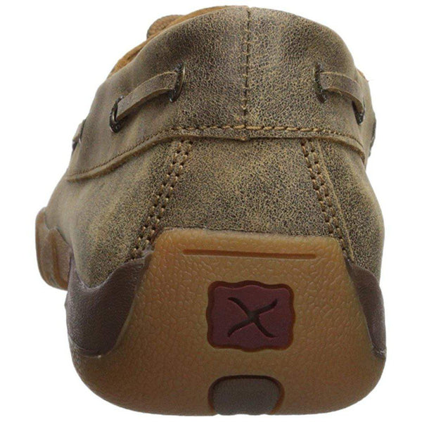Twisted X Men's Leather Lace-up Rubber Sole Moc Toe Driving Moccasins - Bomber