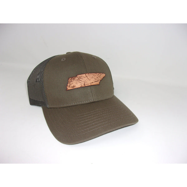 Grivet Outdoors Tennessee State Leather Patch Trucker Hat