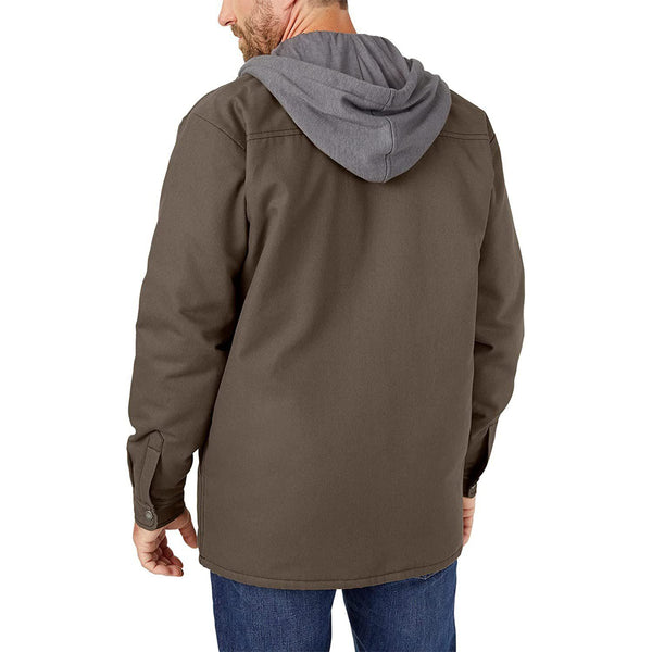 Dickies Men's Fleece Hooded Duck Shirt Jacket with Hydroshield