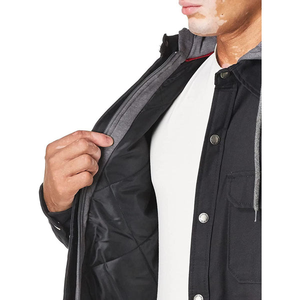 Dickies Men's Fleece Hooded Duck Shirt Jacket with Hydroshield