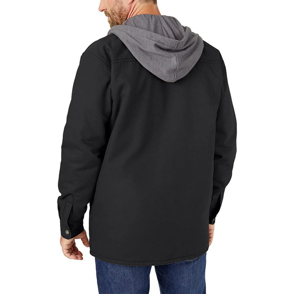 Dickies Men's Fleece Hooded Duck Shirt Jacket with Hydroshield