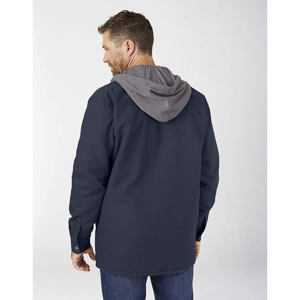 Dickies Men's Fleece Hooded Duck Shirt Jacket with Hydroshield