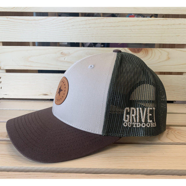 Grivet Outdoors Mississippi State Single Star Leather Patch Trucker Hat