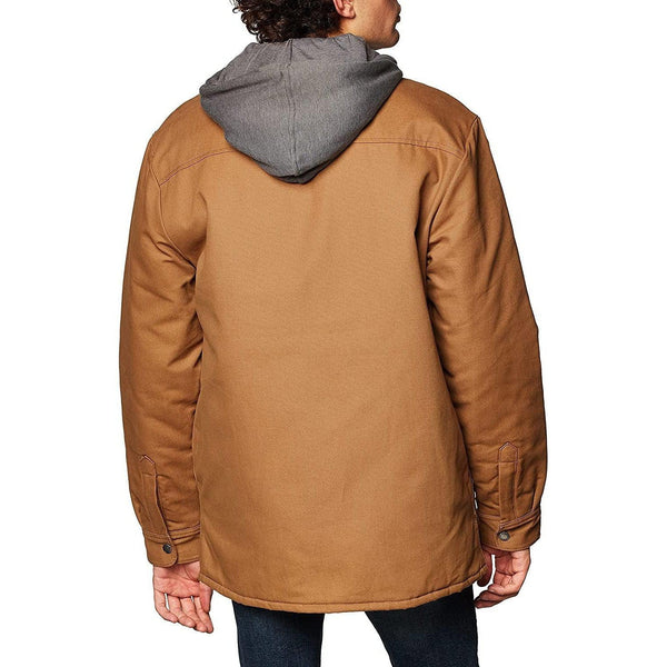 Dickies Men's Fleece Hooded Duck Shirt Jacket with Hydroshield
