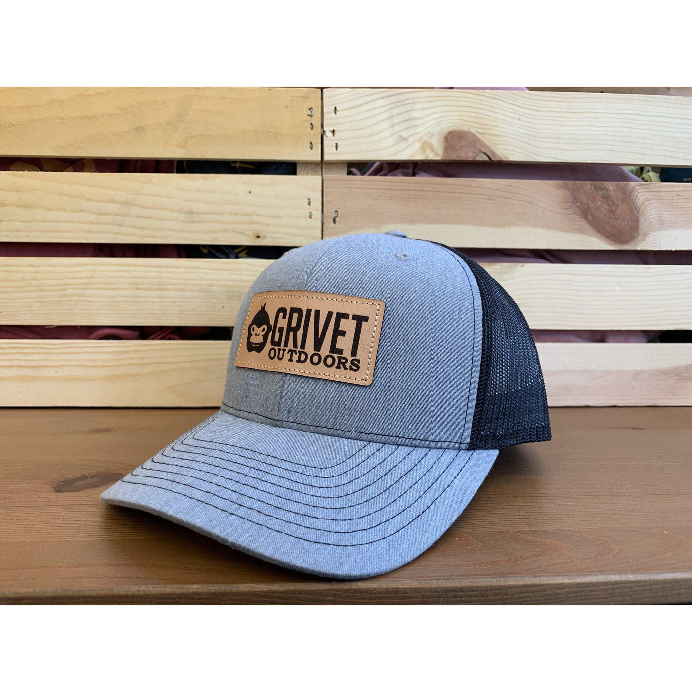 Grivet Outdoors Leather Patch Trucker Hat