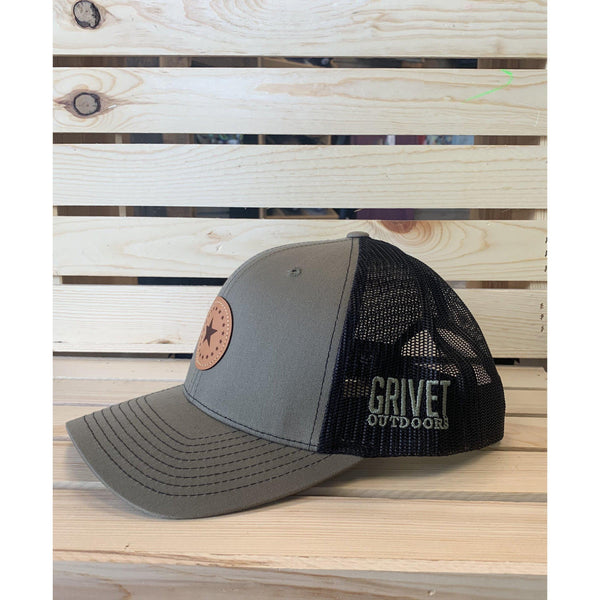 Grivet Outdoors Mississippi State Single Star Leather Patch Trucker Hat